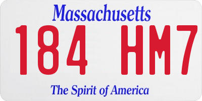 MA license plate 184HM7