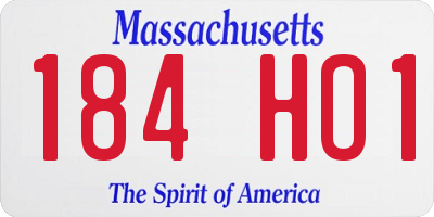 MA license plate 184HO1