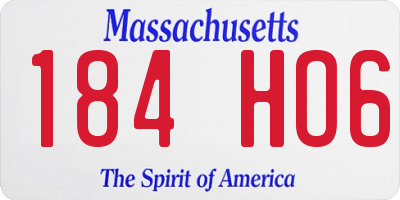 MA license plate 184HO6