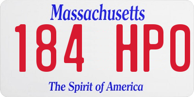 MA license plate 184HP0