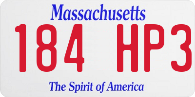 MA license plate 184HP3