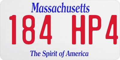 MA license plate 184HP4