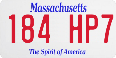 MA license plate 184HP7