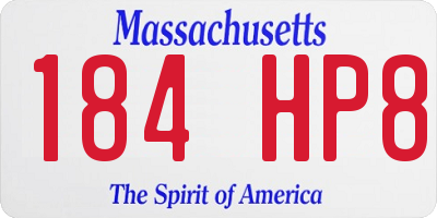 MA license plate 184HP8