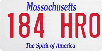 MA license plate 184HR0