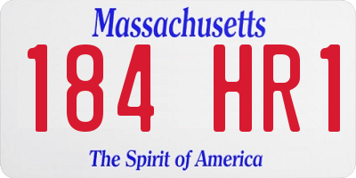 MA license plate 184HR1