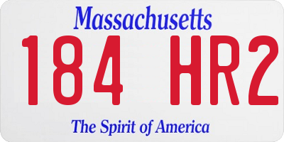 MA license plate 184HR2