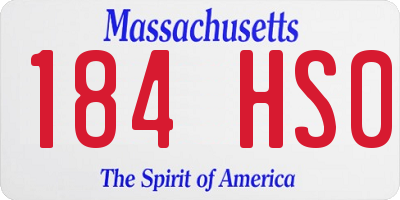 MA license plate 184HS0