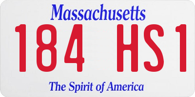 MA license plate 184HS1