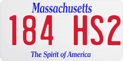 MA license plate 184HS2