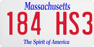 MA license plate 184HS3
