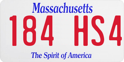 MA license plate 184HS4