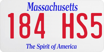 MA license plate 184HS5