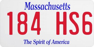 MA license plate 184HS6