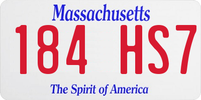 MA license plate 184HS7