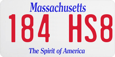 MA license plate 184HS8