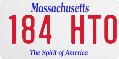 MA license plate 184HT0