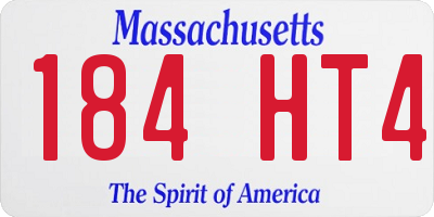 MA license plate 184HT4