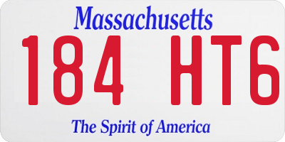 MA license plate 184HT6