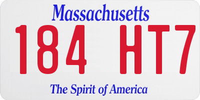 MA license plate 184HT7