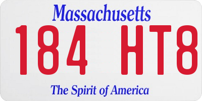 MA license plate 184HT8