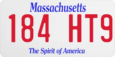 MA license plate 184HT9