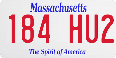 MA license plate 184HU2