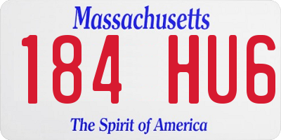 MA license plate 184HU6