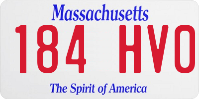 MA license plate 184HV0