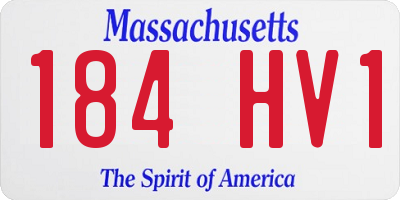 MA license plate 184HV1