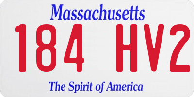 MA license plate 184HV2