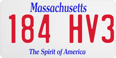 MA license plate 184HV3