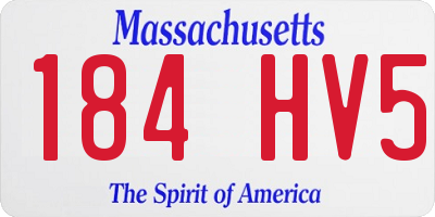 MA license plate 184HV5