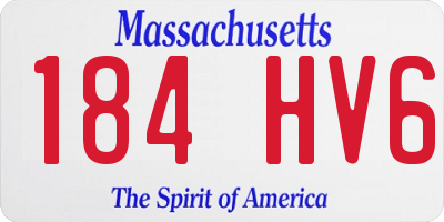 MA license plate 184HV6