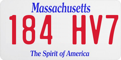 MA license plate 184HV7