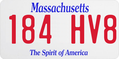 MA license plate 184HV8