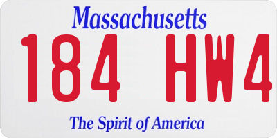 MA license plate 184HW4