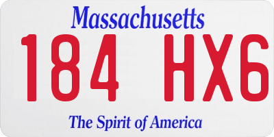 MA license plate 184HX6