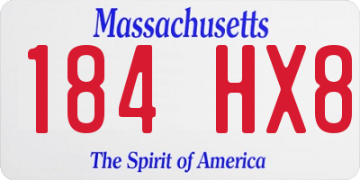 MA license plate 184HX8