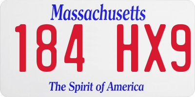 MA license plate 184HX9