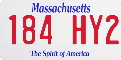 MA license plate 184HY2