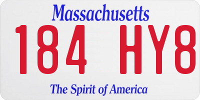 MA license plate 184HY8