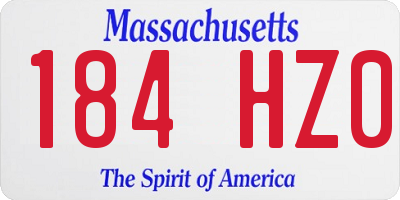 MA license plate 184HZ0