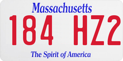 MA license plate 184HZ2