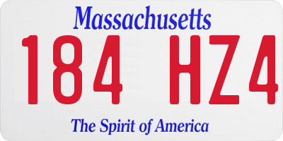 MA license plate 184HZ4