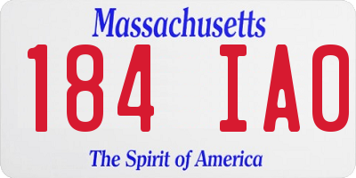 MA license plate 184IA0