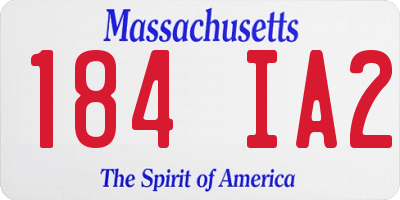 MA license plate 184IA2