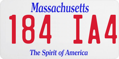MA license plate 184IA4