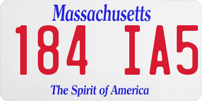 MA license plate 184IA5