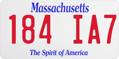 MA license plate 184IA7